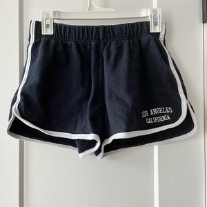Brandy Melville LosAngeles shorts, navy with white trim, one size